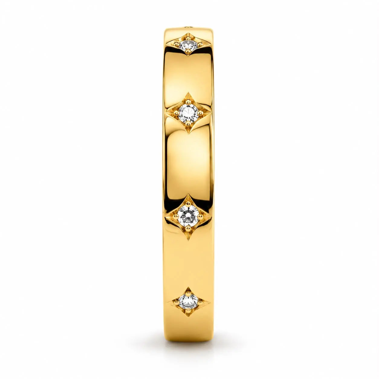 Zertifizierter 14K Gold Moissanit Ring | Luxuriöser Bandring | Flora Diamonds Flora Diamonds