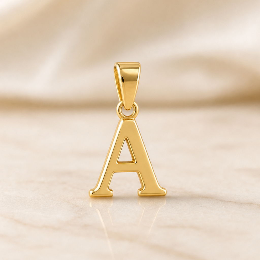 333 Gold Initial Anhänger - Detailansicht