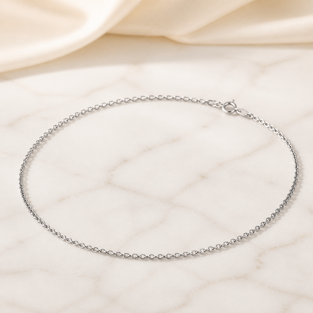 925 Silber Ankerkette 45 cm rhodiniert