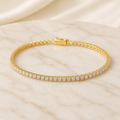 925 Silber Tennisarmband mit Zirkonia vergoldet