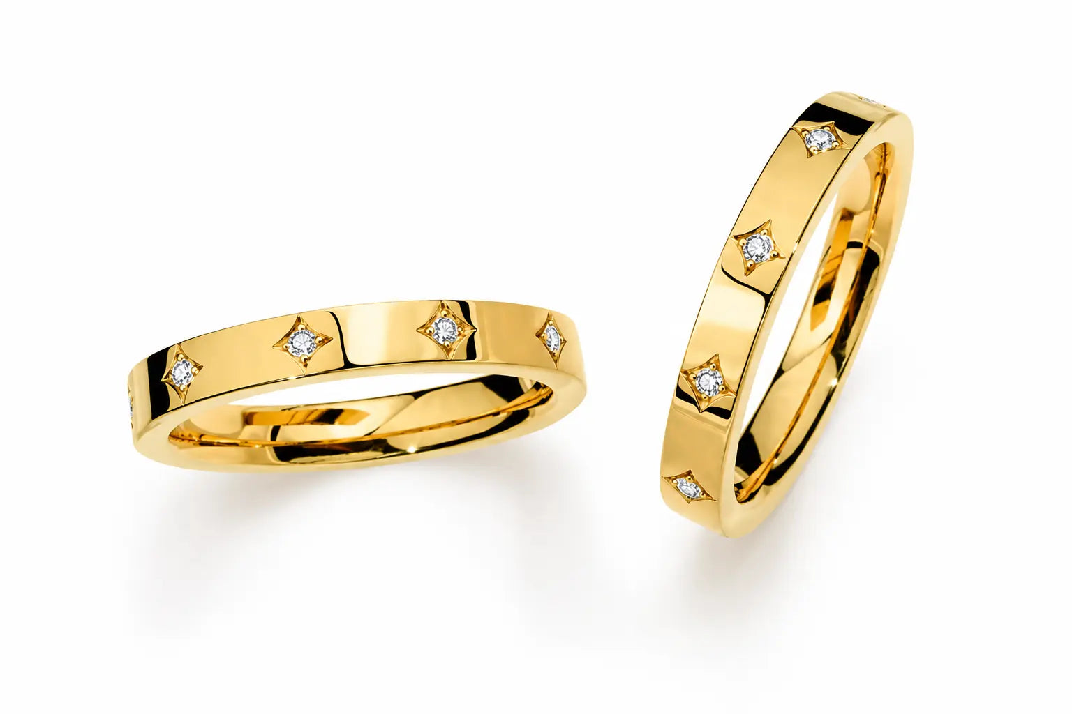 Zertifizierter 14K Gold Moissanit Ring | Luxuriöser Bandring | Flora Diamonds Flora Diamonds