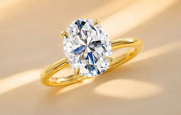 Oval Solitair Ring Damen Gold 585 Royal Diamonds
