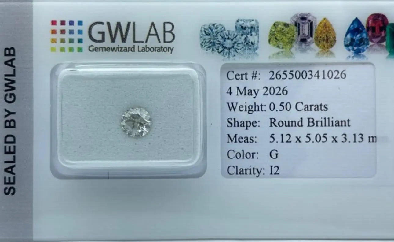 Floradiamonds 0,50 Karat Natürlicher Diamant G Farbe | Rund Brillant | Excellent Cut | Zertifiziert Flora Diamonds