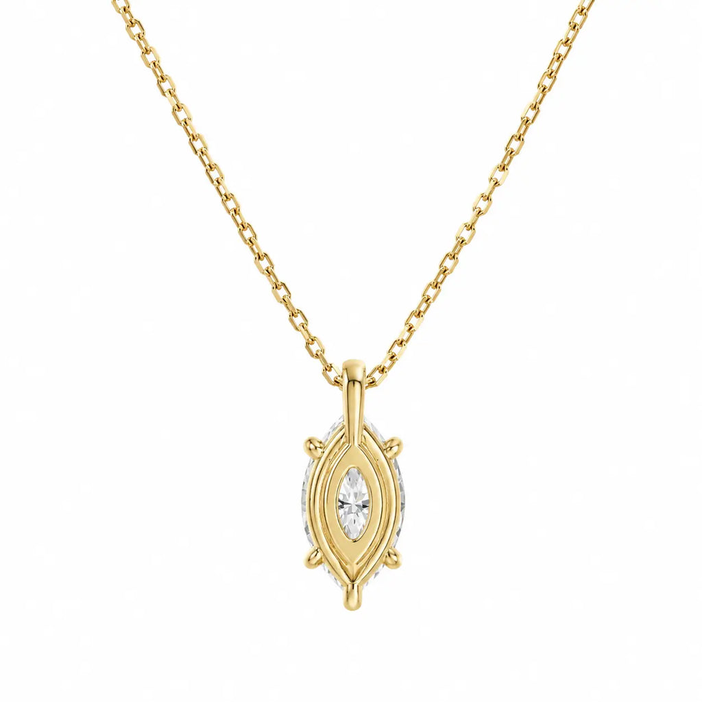 14K Gold Marquise Moissanit Halskette | Zertifizierter Solitär Anhänger | Flora Diamonds Flora Diamonds