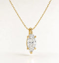 14K Gold Marquise Moissanit Halskette | Zertifizierter Solitär Anhänger | Flora Diamonds Flora Diamonds