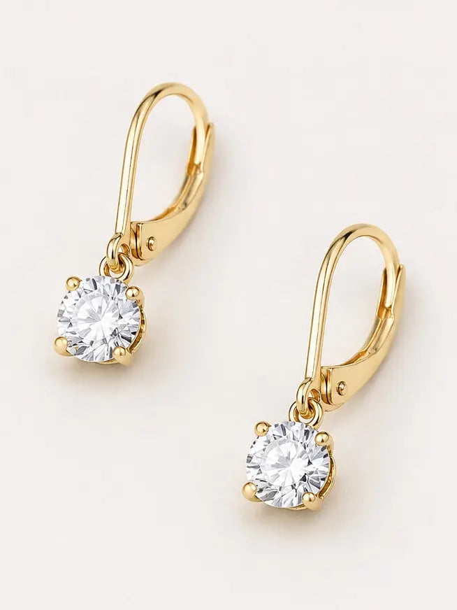 14K Gold Sole Moissanit Ohrringe | Flora Diamonds Flora Diamonds