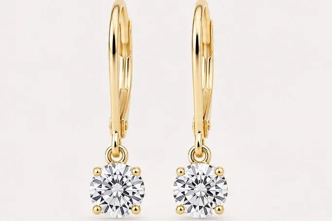 14K Gold Sole Moissanit Ohrringe | Flora Diamonds Flora Diamonds