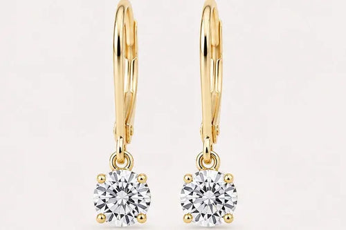 14K Gold Sole Moissanit Ohrringe | Flora Diamonds Flora Diamonds